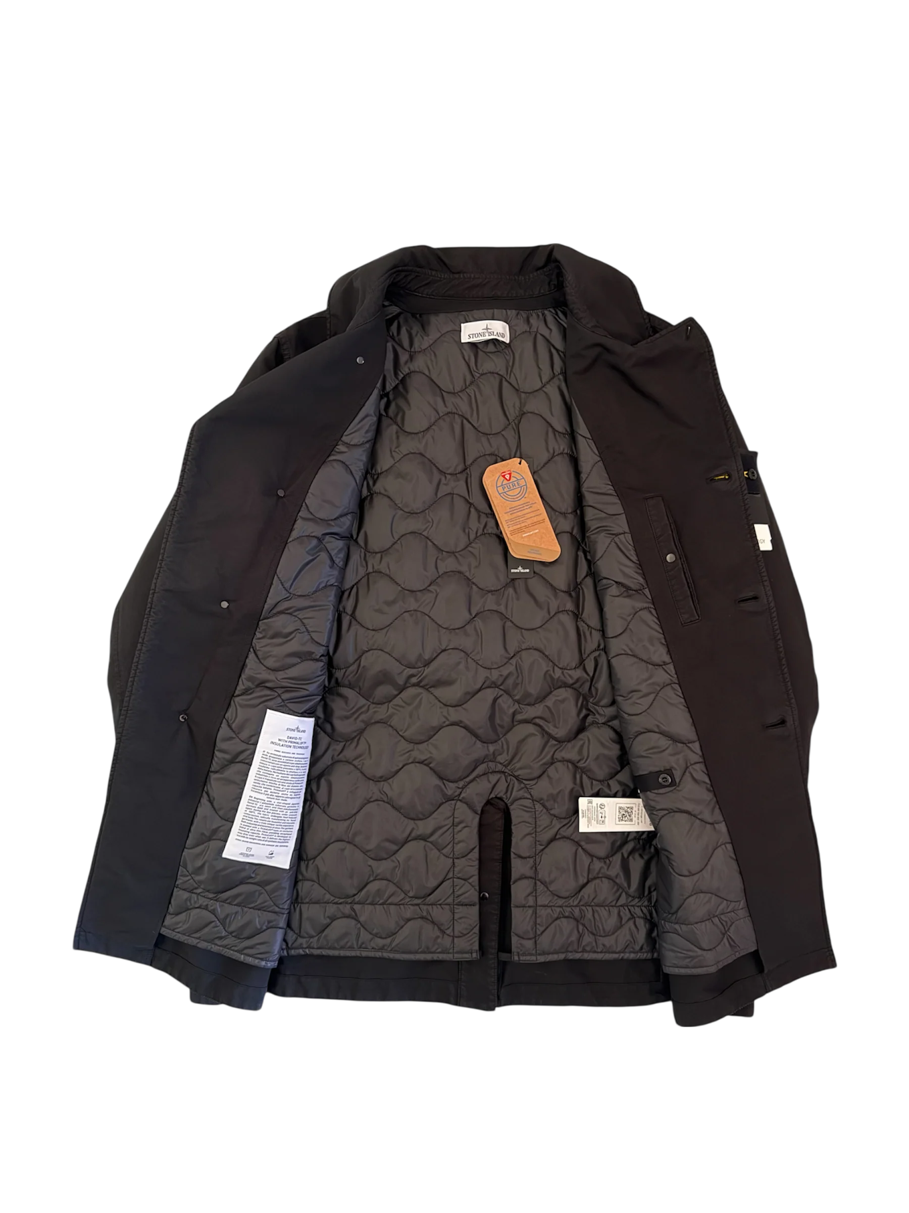 Stone Island 2022 Black 'David Tc Primaloft Insulation' Trench - 3XL - Image 2