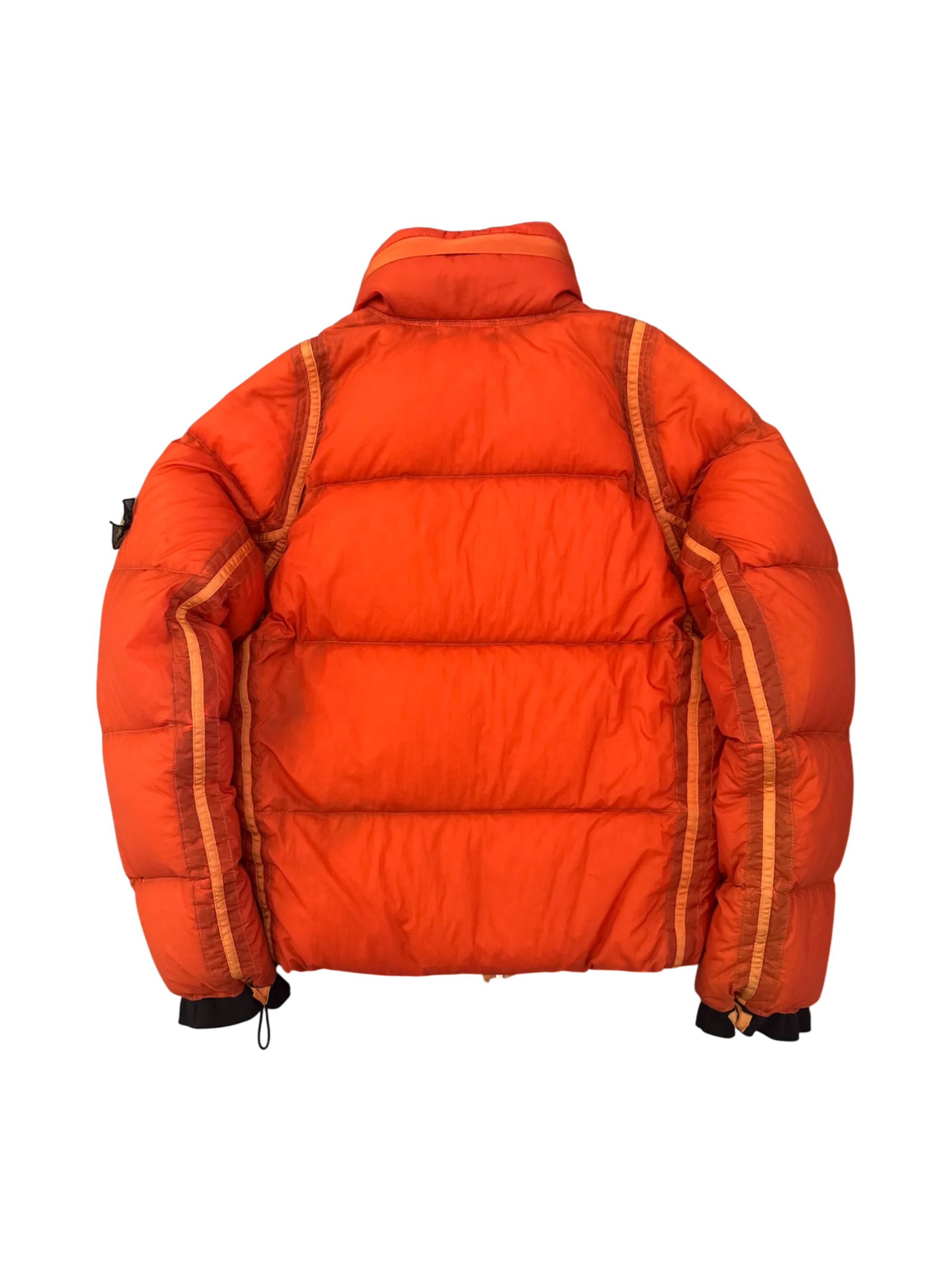 Stone Island 2007 Orange 'Opaque Nylon Tela Mesh Badge' Puffer - Large - Image 3