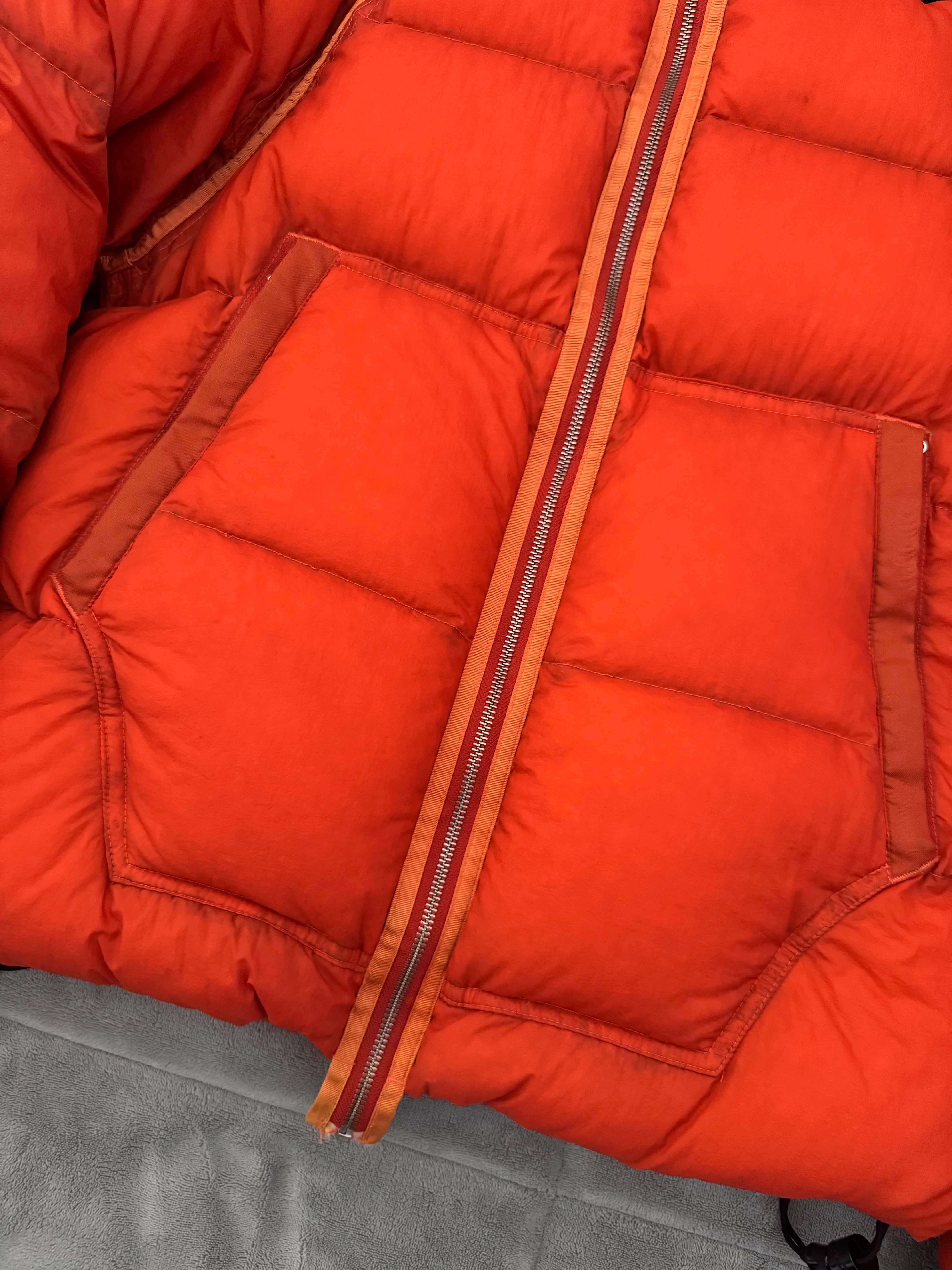 Stone Island 2007 Orange 'Opaque Nylon Tela Mesh Badge' Puffer - Large - Image 6